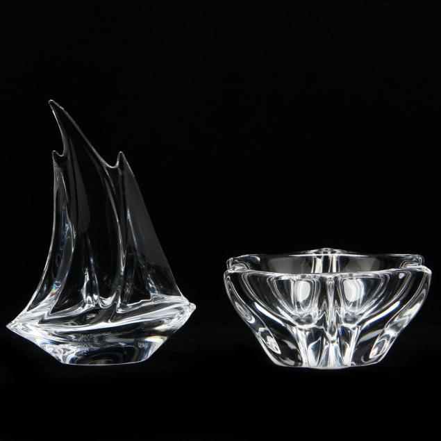 daum-crystal-boat-and-bowl