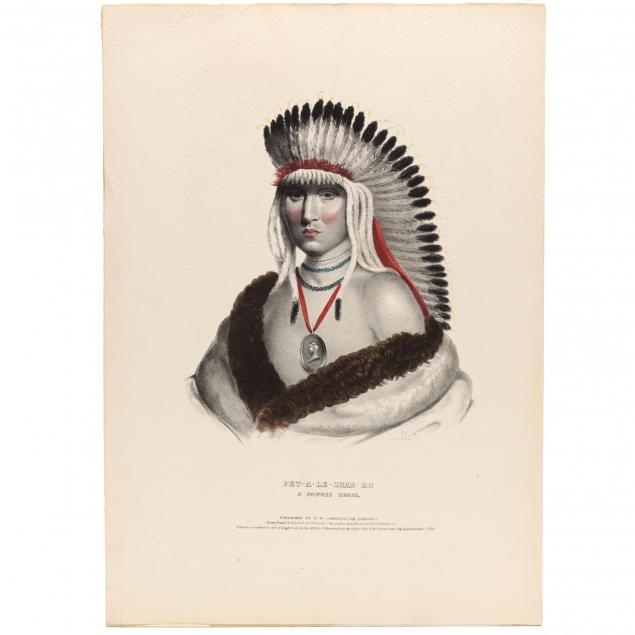l-t-bowen-lithograph-of-a-pawnee-wearing-peace-medal