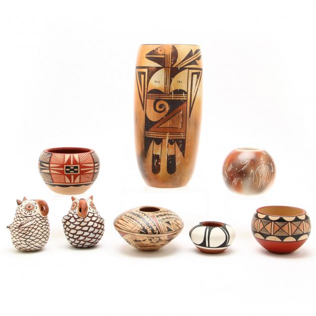eight-native-american-pottery-pieces