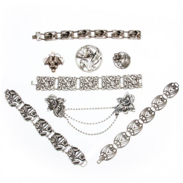 eight-pieces-of-danish-style-sterling-silver-jewelry