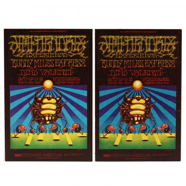 two-jimi-hendrix-experience-buddy-miles-express-winterland-concert-postcards-bill-graham-1968