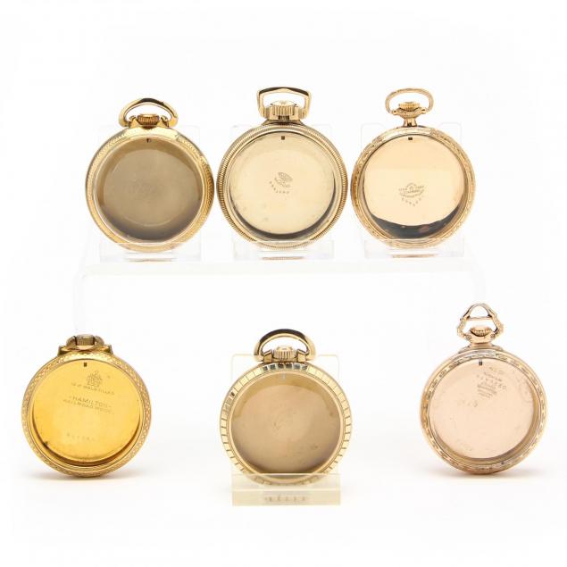 six-vintage-10kt-gold-filled-pocket-watch-cases-lot-1040-a