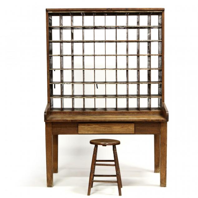 antique-southern-post-office-desk-and-stool