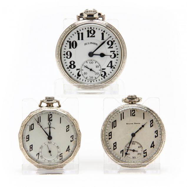 three-vintage-gold-filled-open-face-pocket-watches