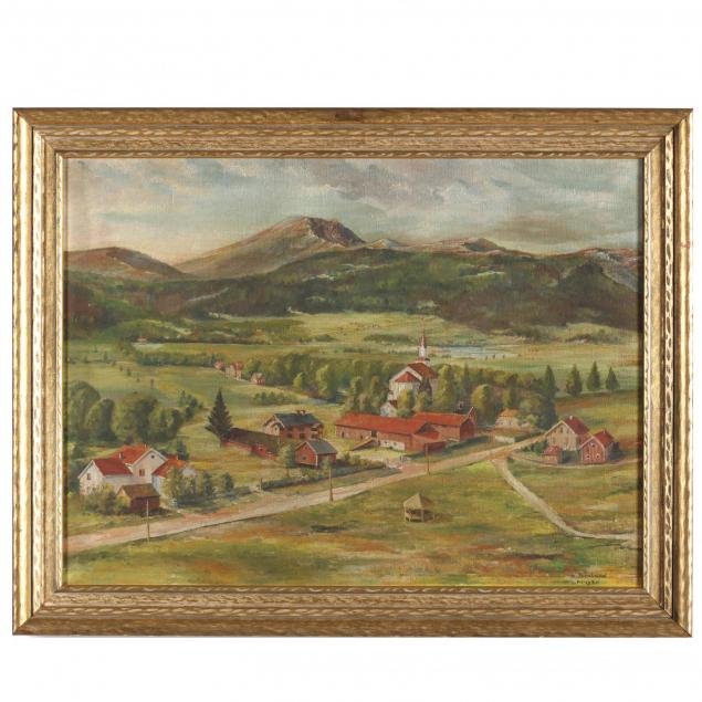 an-american-folk-art-painting-of-a-village