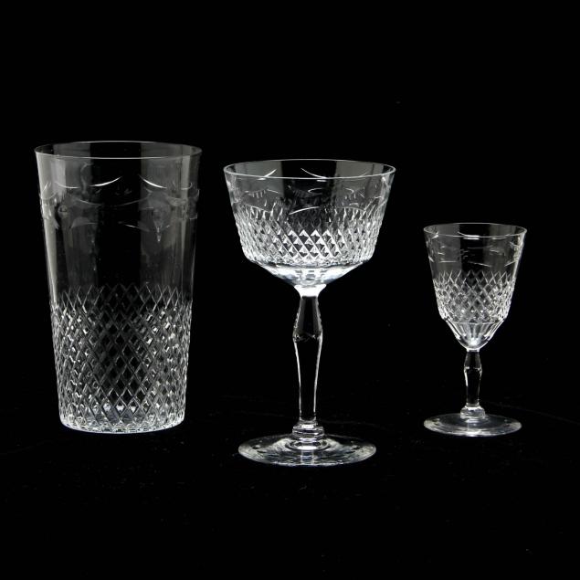 33pc-kosta-cut-glass-stemware