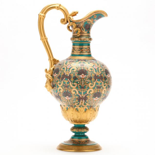 a-classical-form-jewelled-porcelain-cabinet-ewer-copeland