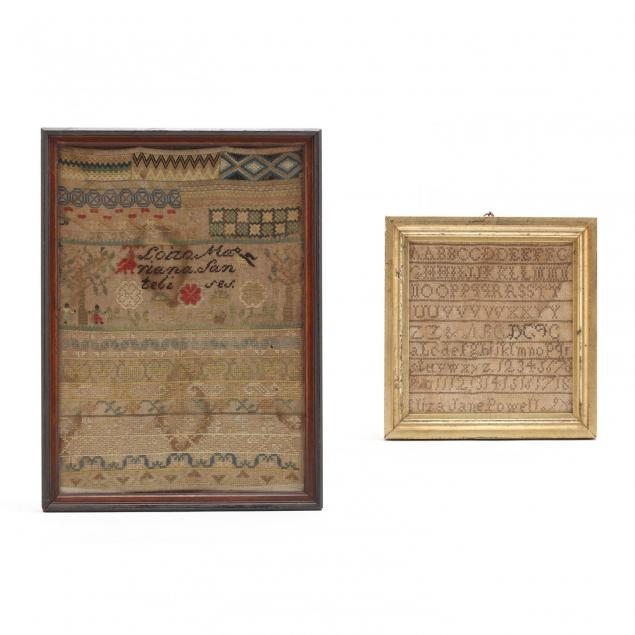 two-antique-needlework-samplers