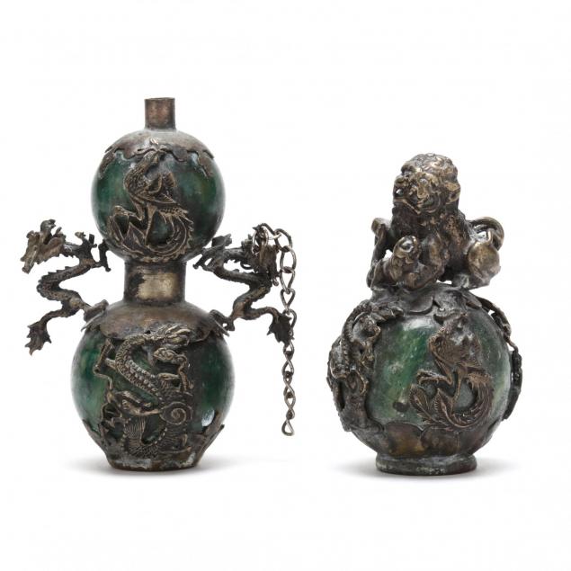 two-chinese-silver-and-stone-objects