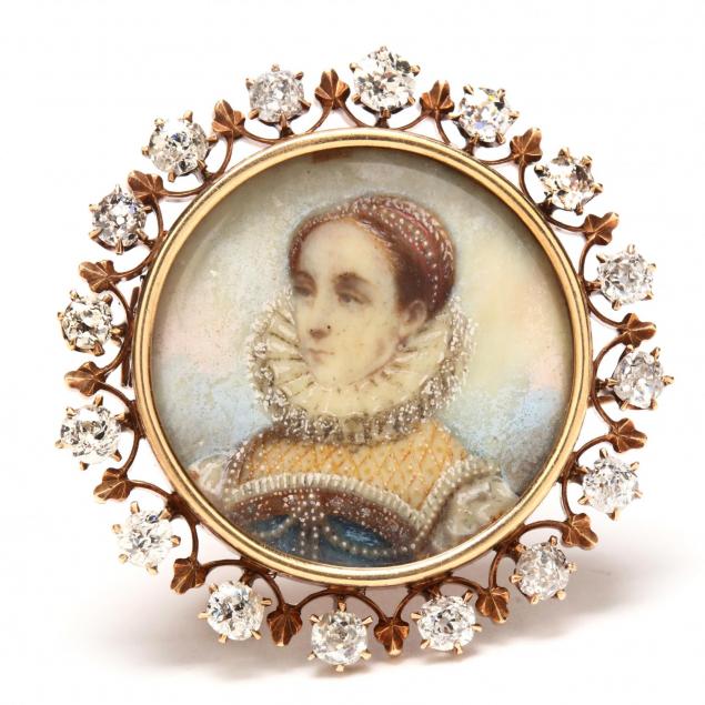 antique-gold-and-diamond-portrait-miniature-brooch-pendant