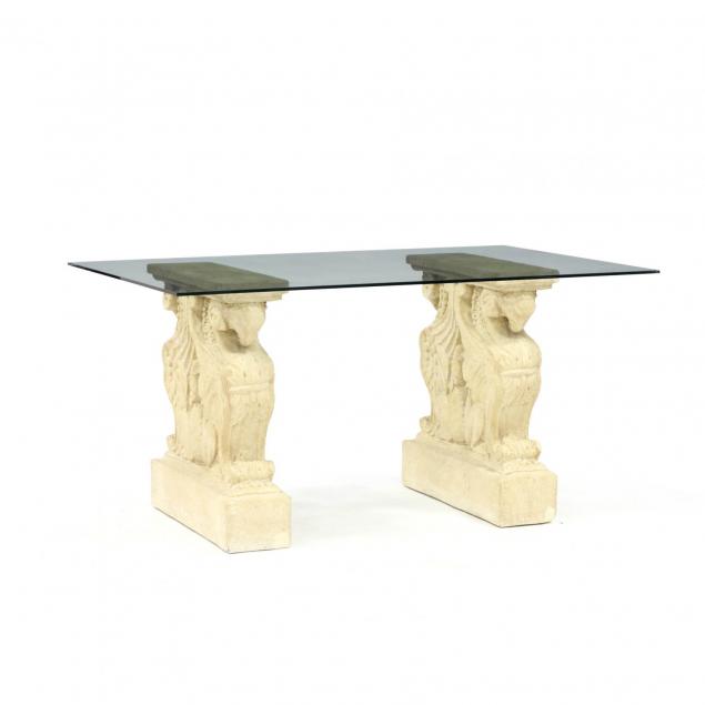 architectural-glass-and-cast-stone-console-table