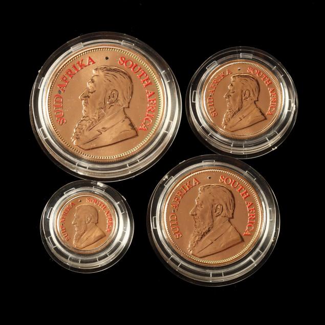 South Africa, Colorized 2000 Four-Coin Gold Krugerrand Prestige Proof Set #196 (Lot 1050 