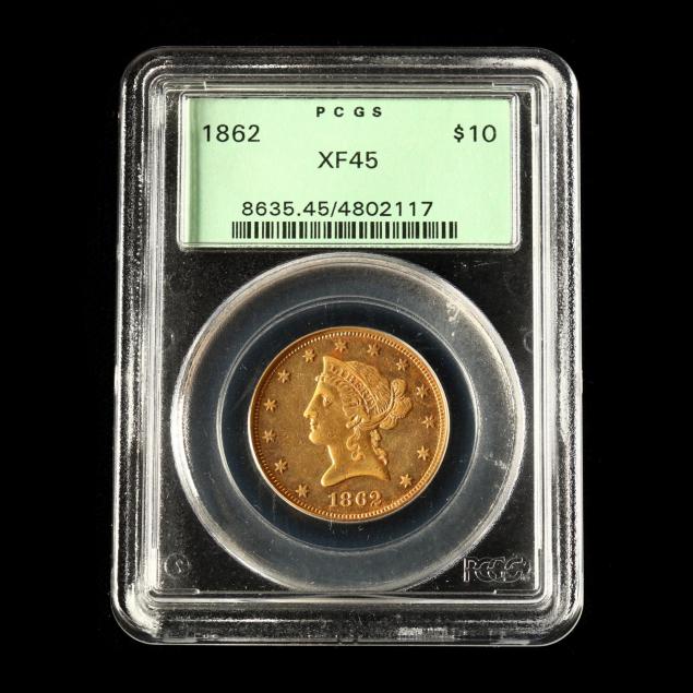 1862-10-liberty-head-gold-eagle-pcgs-xf45