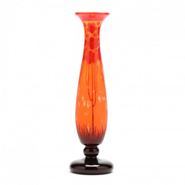 le-verre-francais-tall-cameo-art-glass-vase