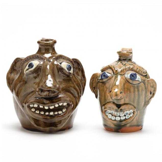 nc-folk-pottery-two-albert-hodge-face-jugs