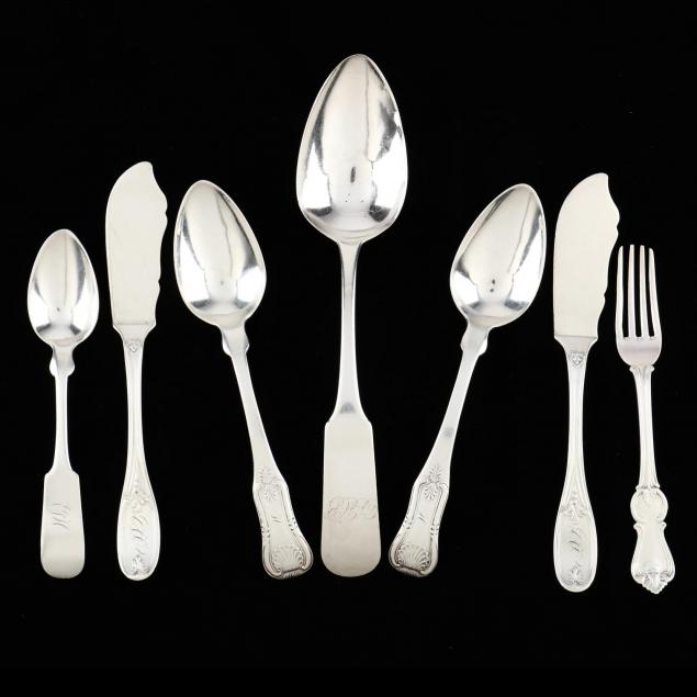 a-group-of-charleston-sc-coin-silver-flatware