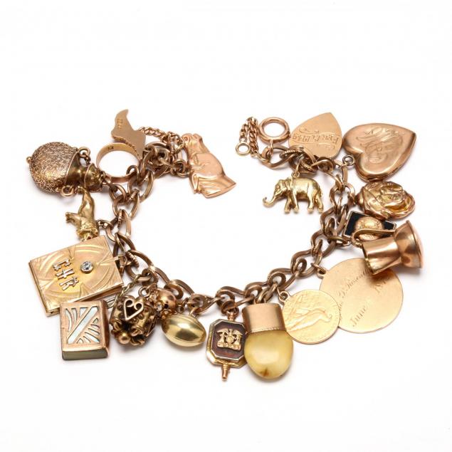 vintage-14kt-gold-charm-bracelet
