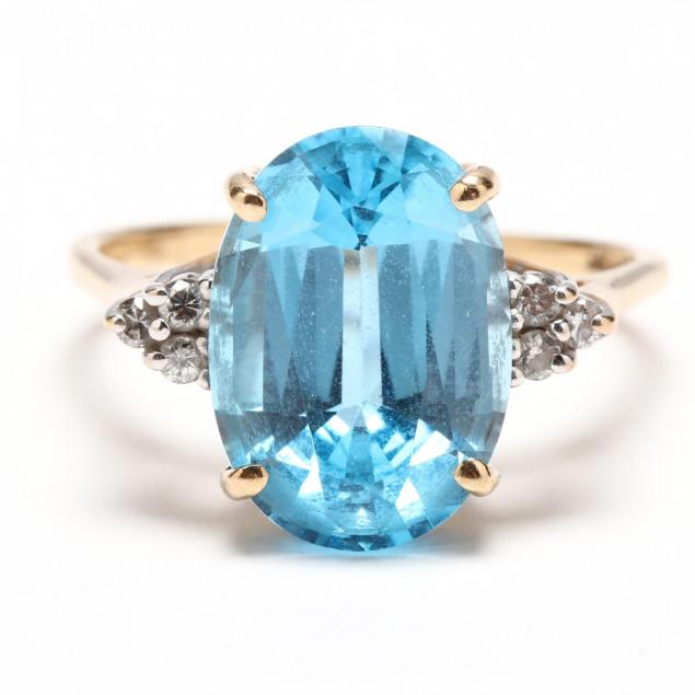 14KT Blue Topaz and Diamond Ring (Lot 1004 - Estate JewelryAug 23, 2017 ...