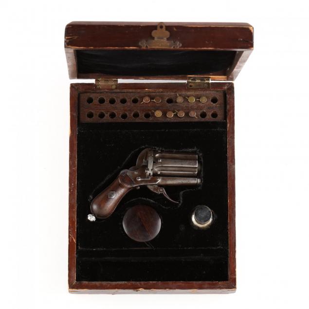 cased-belgian-pinfire-double-action-revolver