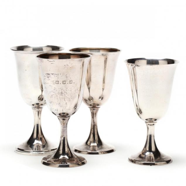 four-assembled-sterling-silver-goblets