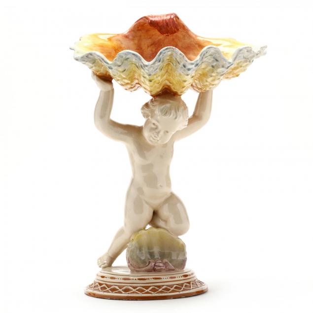 majolica-figural-tazza-with-shell