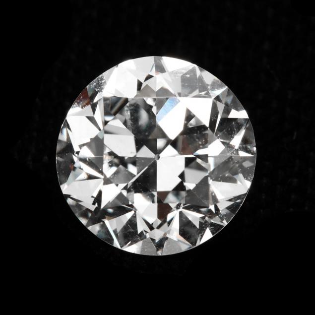 Unmounted Round Brilliant Cut Diamond with Platinum and Diamond Mount ...
