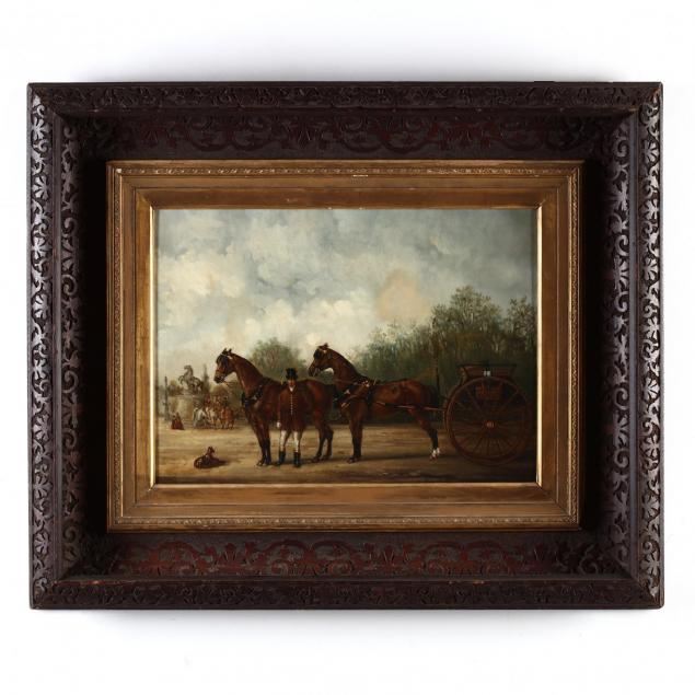 an-antique-english-school-painting-of-a-dogcart