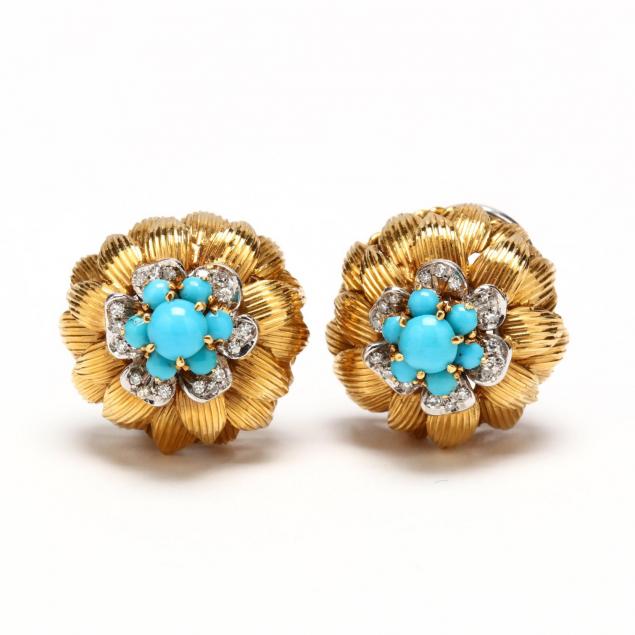 18kt-gold-turquoise-and-diamond-earrings-italian