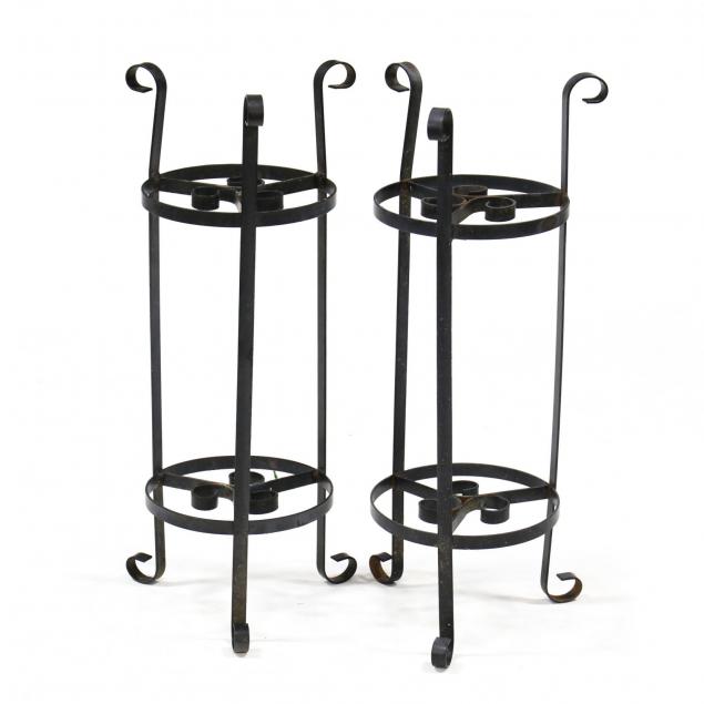 pair-of-vintage-iron-plant-stands