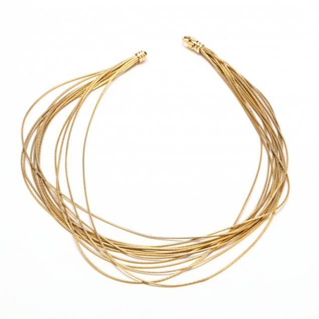 18kt-gold-multi-strand-necklace-italy
