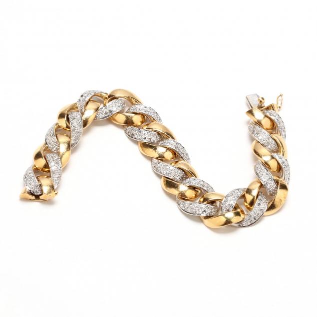 two-color-18kt-gold-and-diamond-curb-link-bracelet