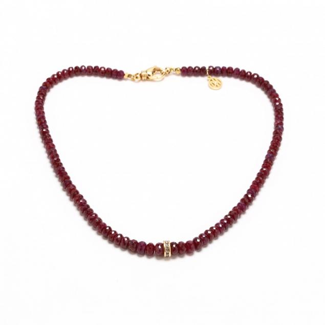 18KT Gold, Ruby, and Diamond Necklace (Lot 23 - The Winter Quarterly ...