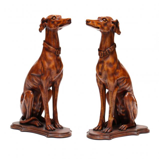 pair-of-carved-wood-hounds