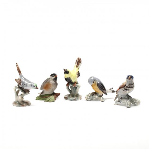 group-of-five-porcelain-bird-figurines