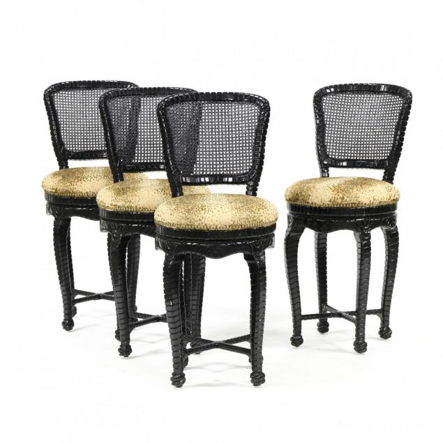 set-of-four-hollywood-regency-swivel-bar-stools