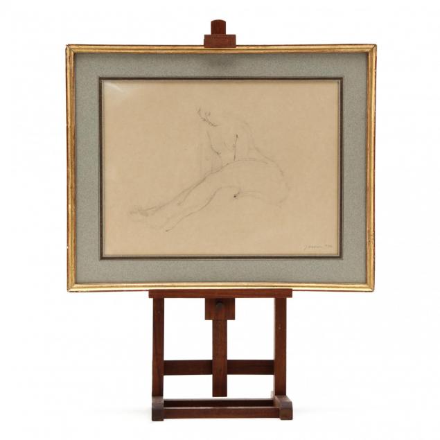 jeanne-daour-romanian-20th-c-sketch-of-a-female-nude-with-easel