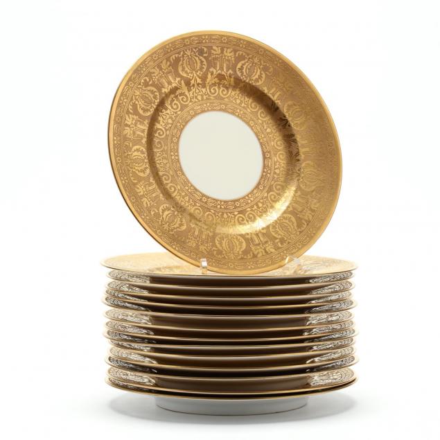 set-of-14-royal-bavaria-gold-encrusted-plates