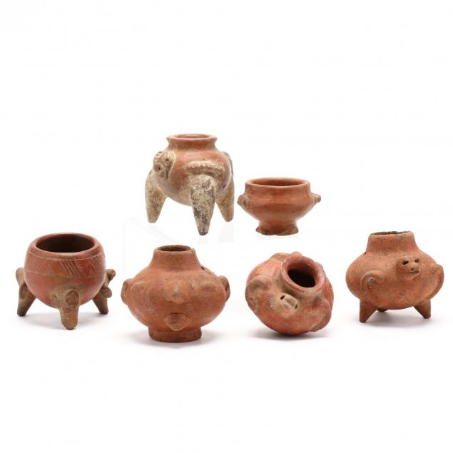 six-small-pre-columbian-red-ware-effigy-pots