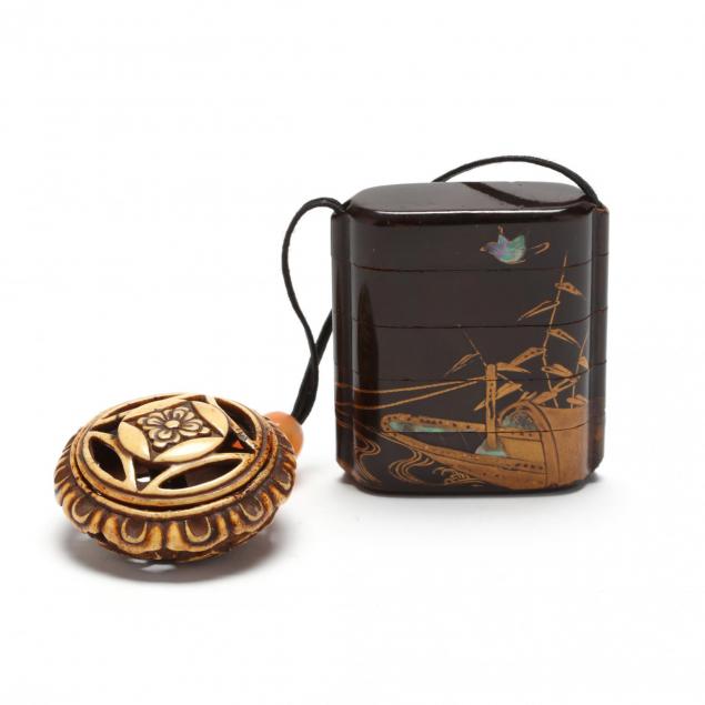 a-japanese-four-case-inro-with-pierced-netsuke