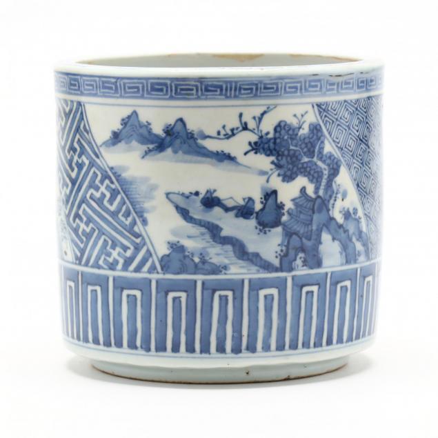 a-japanese-blue-and-white-porcelain-brush-pot