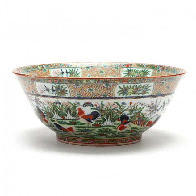 a-rare-large-chinese-export-porcelain-punch-bowl-with-roosters