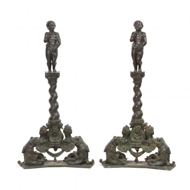 pair-of-renaissance-revival-figural-bronze-andirons