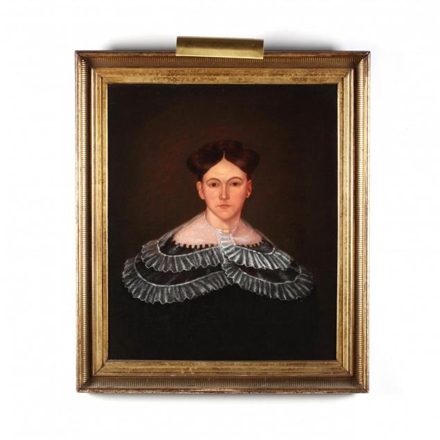 an-antique-american-school-portrait-of-a-woman