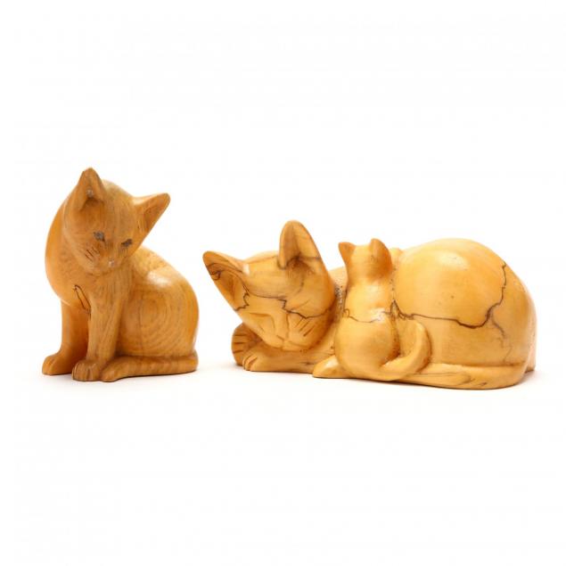 nc-folk-art-vintage-carved-cats-hope-brown-brasstown-carvers