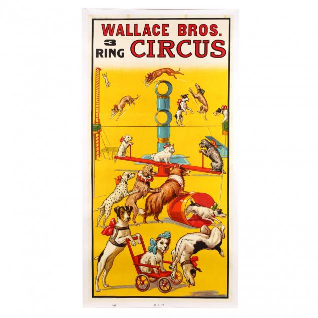a-rare-and-monumental-wallace-bros-three-ring-vintage-circus-poster