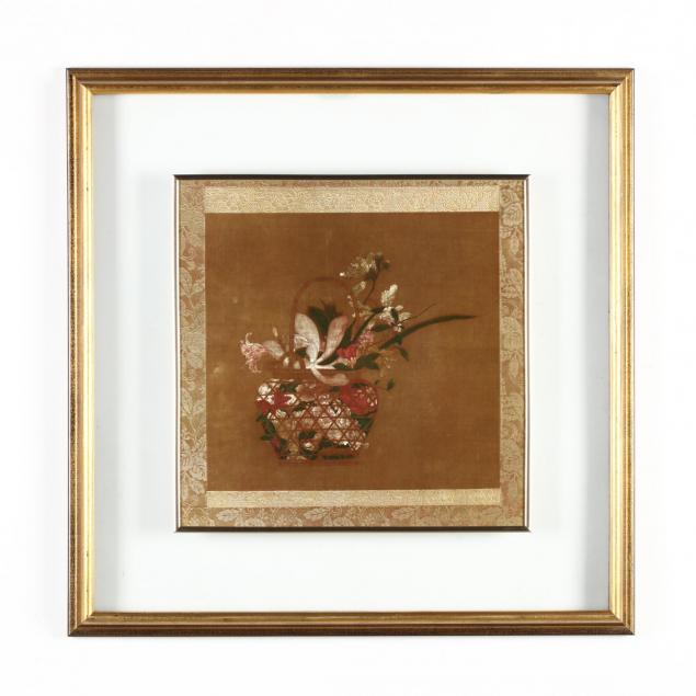 decorative-asian-print-of-textile-in-unusual-frame