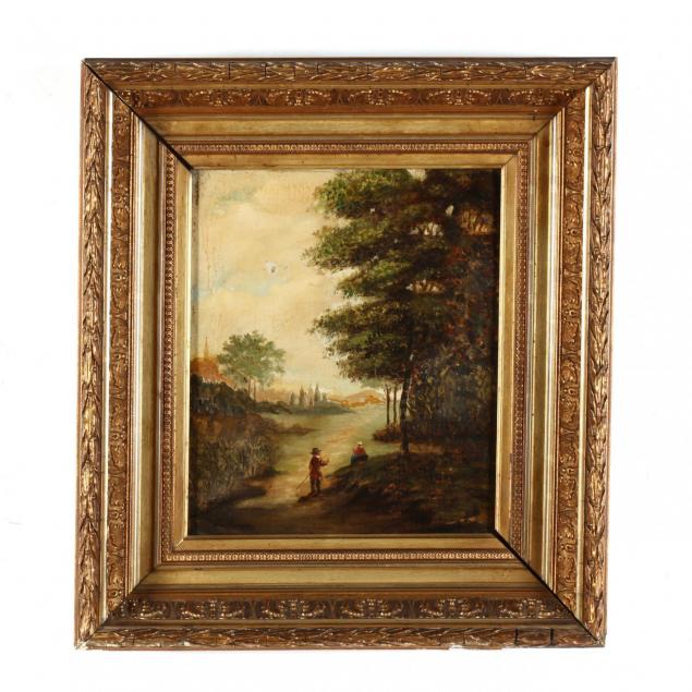antique-continental-school-landscape-painting-with-figures