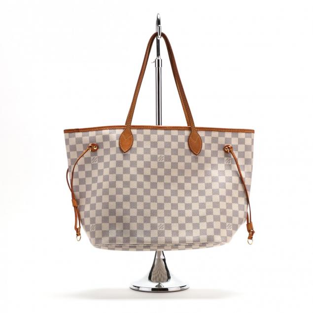 Lot - Louis Vuitton Neverfull MM Tote Bag, in Damier Azur coated
