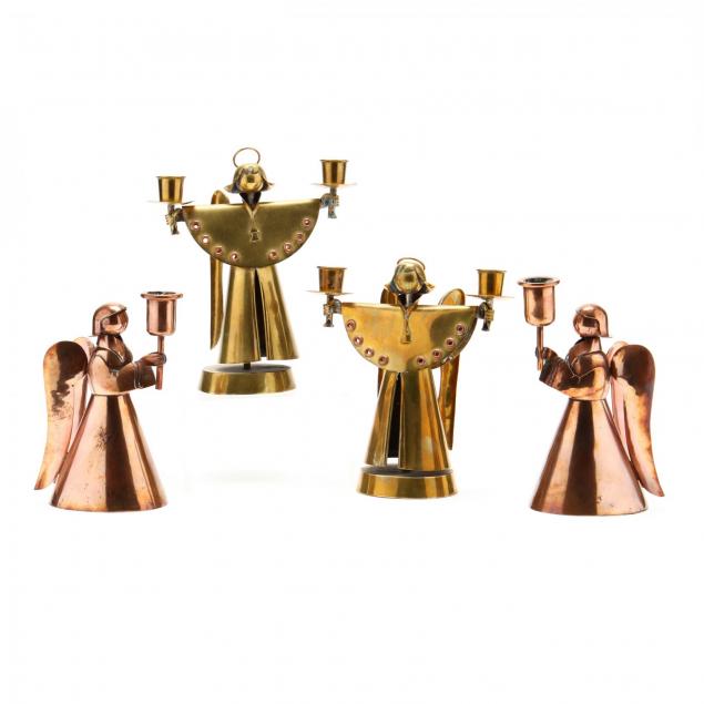 two-pairs-of-mexican-metal-angel-candelabras