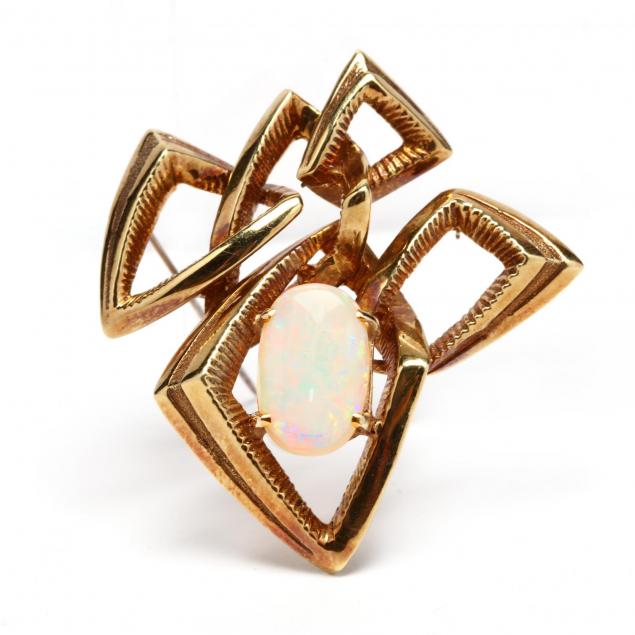 18kt-gold-and-opal-brooch-signed